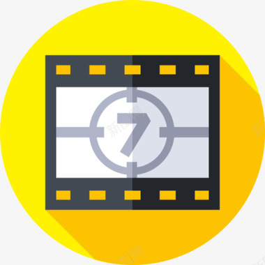 矢量电影音频和视频版平面图标图标
