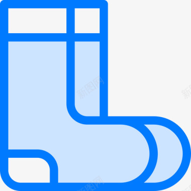 袜子滑雪板2蓝色图标图标