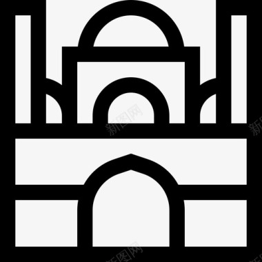 埃及背景清真寺埃及4直线图标图标