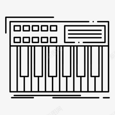 键盘教学合成器键盘midi图标图标