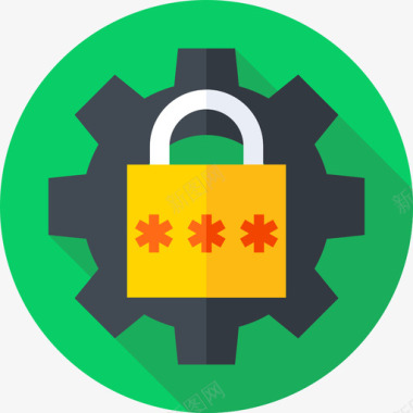 安全锁孔锁安全防护3扁平图标图标
