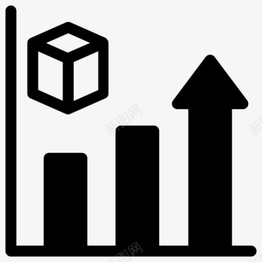 灰色图表发货增长条形图图表图标图标