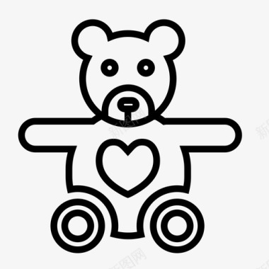 泰迪熊玩具童年玩具图标图标
