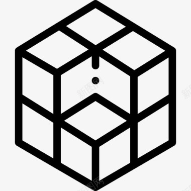 鲁比克斯立方体艺术16线性图标图标