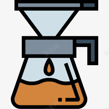 符号标识咖啡过滤器咖啡店85线性颜色图标图标