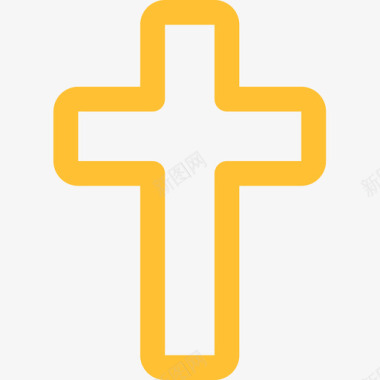 十字架宗教21直线颜色图标图标