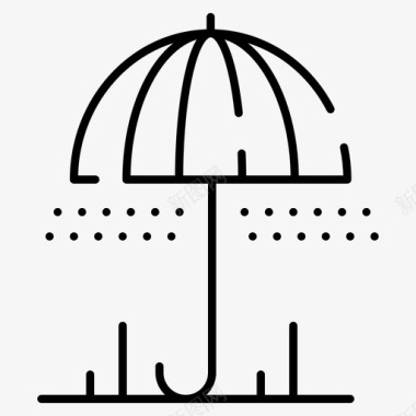雷电雨雨春伞图标图标