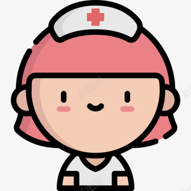 护士工作和职业肤色图标图标