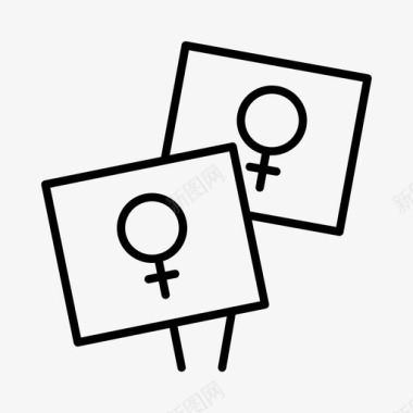 妇女权利活动家倡导图标图标