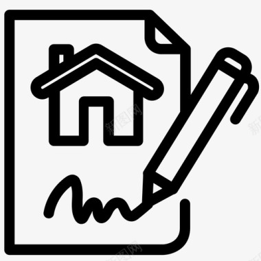 签合同房子房产图标图标