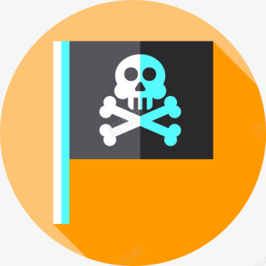 扁平元素海盗旗海盗36扁平图标图标