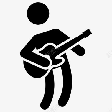 吉他手艺术家音乐家图标图标