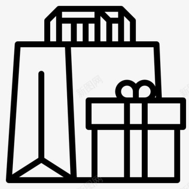 薄荷叶子礼品盒子圣诞节图标图标