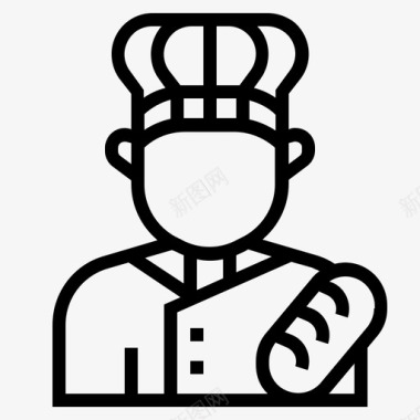 烘焙面包师烘焙厨师图标图标