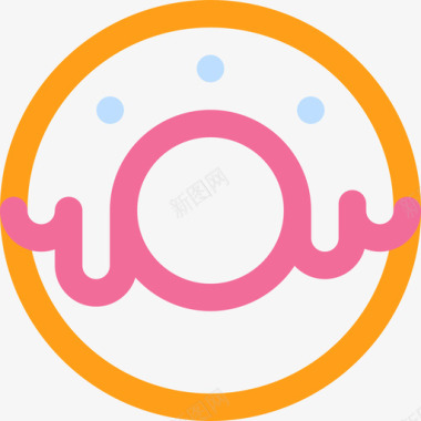 甜甜圈甜甜圈加油站5线性颜色图标图标
