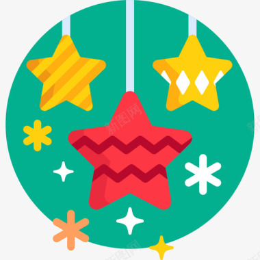 圣诞海报设计星星圣诞155平顶图标图标