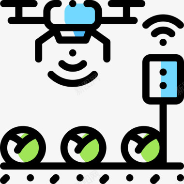 农场卡通人物输送机智能农场13颜色省略图标图标