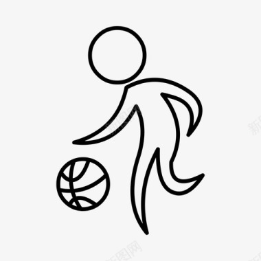 运动种类标志打篮球活动运球图标图标