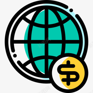 行业标志全球银行业53颜色省略图标图标