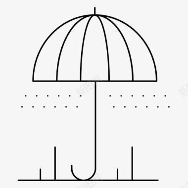 ppt春天雨春天伞图标图标