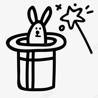 魔术帽兔子魔术师图标图标