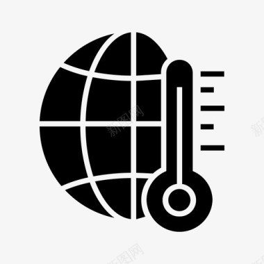 全球变暖地球温度生态图标图标