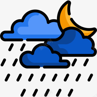 下雨下雨195号天气线性颜色图标图标