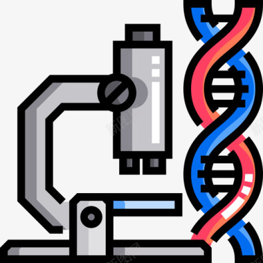 背景色显微镜生物工程7线色图标图标