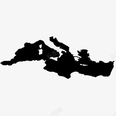 地中海欧洲地图图标图标