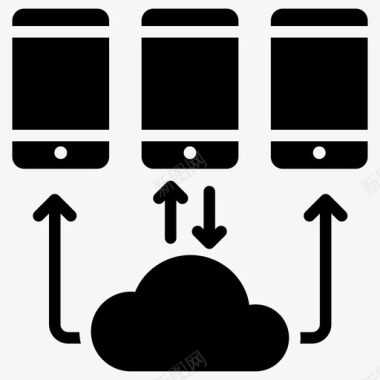 百度云数据传输云计算云网络图标图标