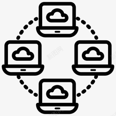 数据托管云托管云计算云数据图标图标