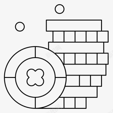 爱尔兰炖羊肉硬币爱尔兰货币图标图标