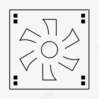 年会视频制作冷却器计算机冷却风扇图标图标