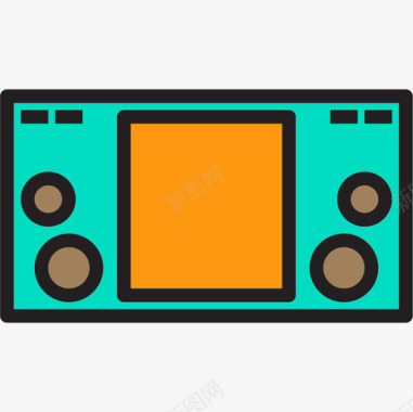 游戏设备和技术7线性颜色图标图标
