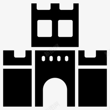 立体地标建筑城堡建筑地标图标图标