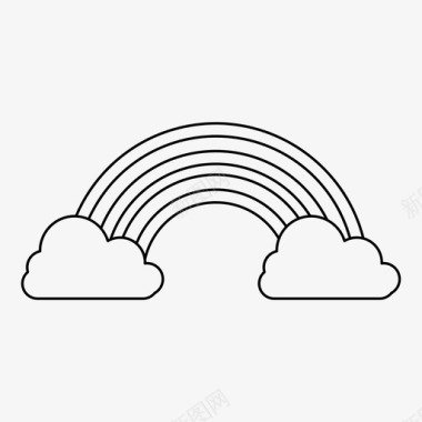 彩虹卡纸彩虹云预报图标图标
