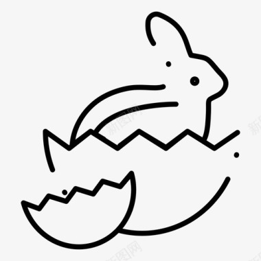 兔子宝贝复活节图标图标