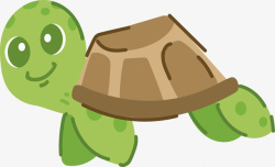 可爱绿色小乌龟矢量图素材