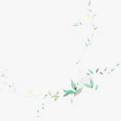 水彩绘西瓜藤水彩绘清新藤枝树叶装饰高清图片