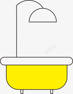 手绘浴缸卡通素材