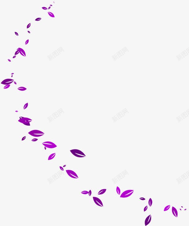 紫色简约树叶漂浮png免抠素材_88icon https://88icon.com 免抠PNG 树叶 漂浮素材 简约 紫色