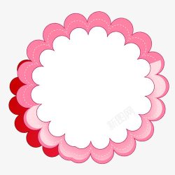 粉色花边对话框素材