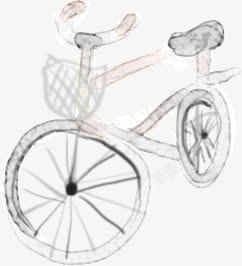 卡通可爱手绘自行车素材