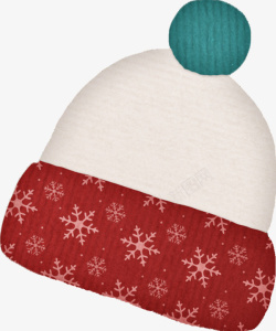 卡通白色雪花装饰圣诞帽素材