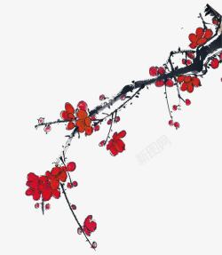 手绘古典卡通手绘梅花素材