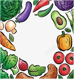 水彩手绘卡通蔬菜矢量图素材