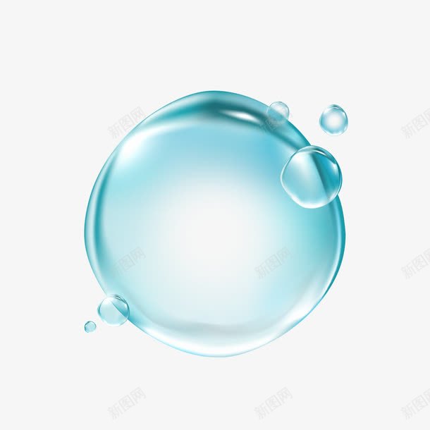 蓝色立体气泡漂浮效果png免抠素材_88icon https://88icon.com 效果 气泡 漂浮 立体 蓝色