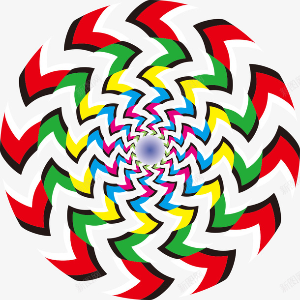 彩色圆形动感抽象矢量图ai免抠素材_88icon https://88icon.com 动感 动感抽象 彩色圆形 抽象 错觉 矢量图