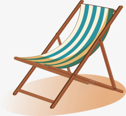 夏日沙滩上的躺椅矢量图素材