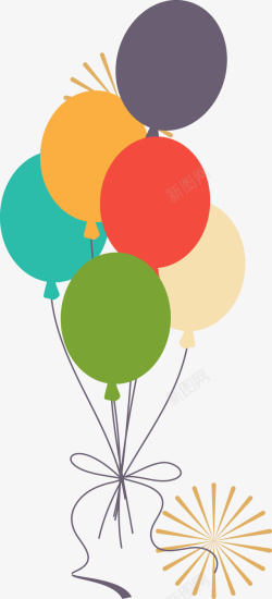彩色气球插图矢量图素材